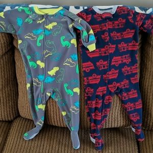 2/$6 2 Carter's 12 month fleece sleeper pajamas